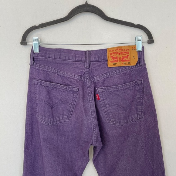 Levi’s 501’s Red Tag Purple 5 Pocket Jeans Button Fly 29x30 Altered - Picture 5 of 11